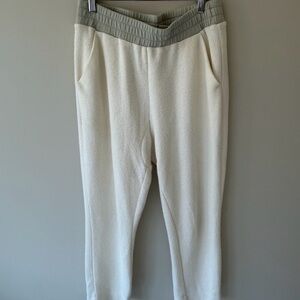 Varley Cream and Gray Pants